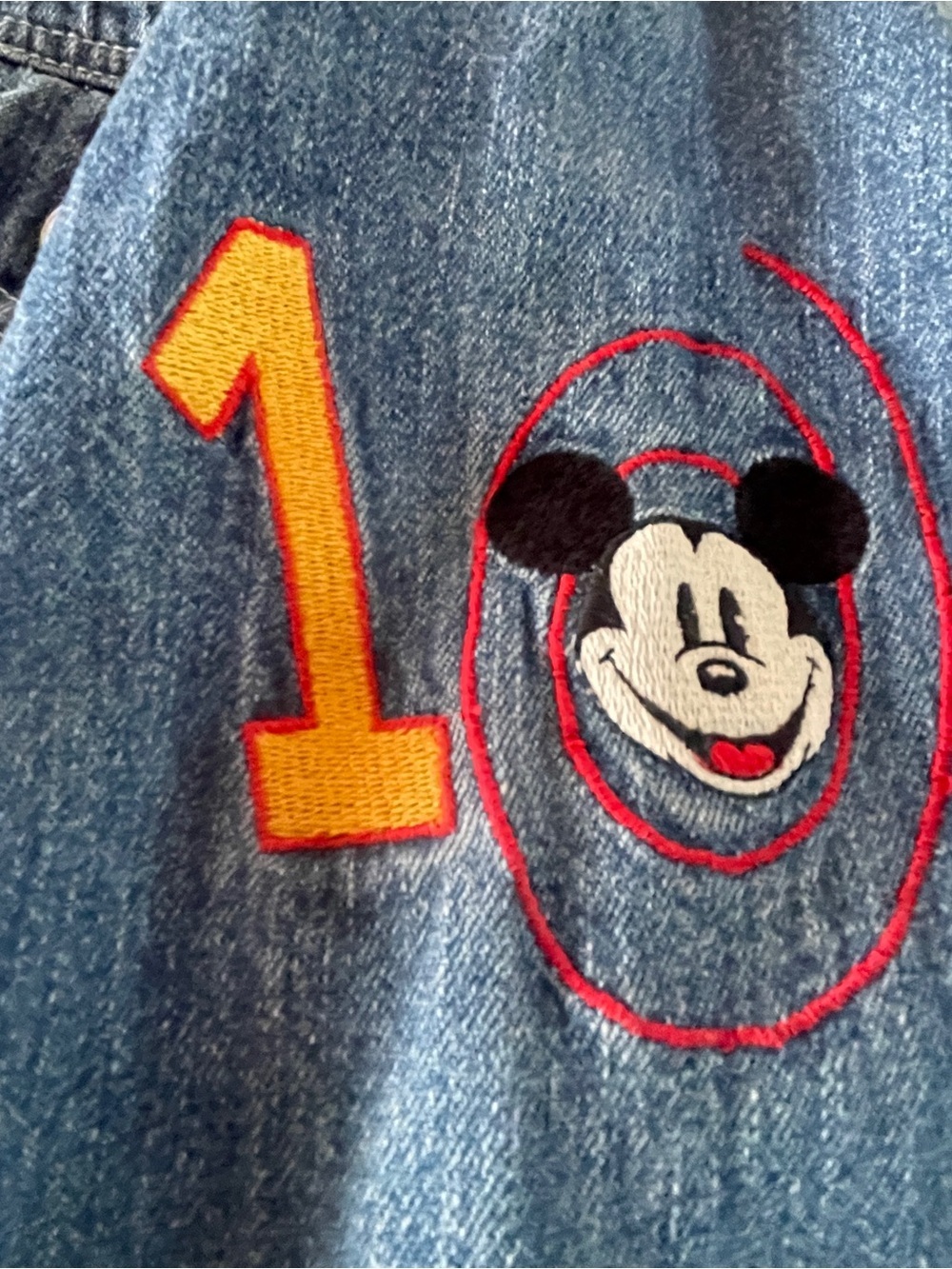 Vintage Mickey & Co Denim Jacket Disney Mickey Mouse Time Patch Retro 90s Sz Lg - Picture 5 of 8